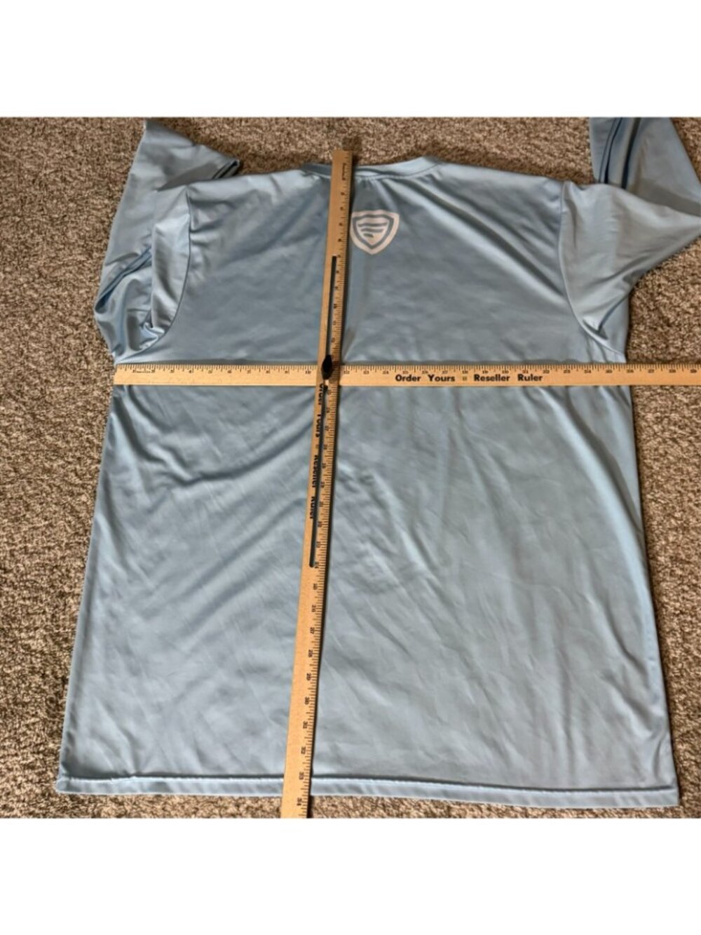 Favorite Fishing Shirt Mens 2XL Light Blue Long Sleeve Crew Neck Logo Outdoor - Picture 5 of 7